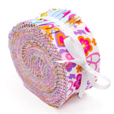 CraftsFabrics 20pcs 2.5" Dreamy Pink Floral Jelly Rolls Fabric Strips for Quilting